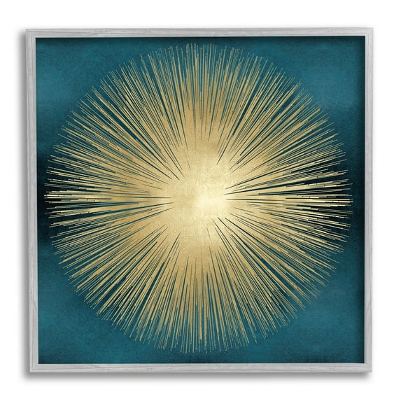 Stupell Industries Abstract Deco Sunburst Shape Over Dark Blue, 12 x 12, Designed by Abby Young