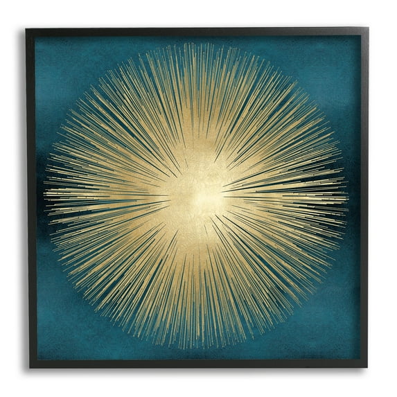 Stupell Industries Abstract Deco Sunburst Shape Over Dark Blue, 12 x 12, Designed by Abby Young