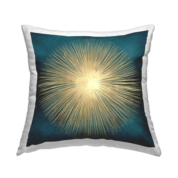 Stupell Industries Abstract Deco Sunburst Shape Over Dark Glam Blue,18 x 7 x 18 Decorative Pillows