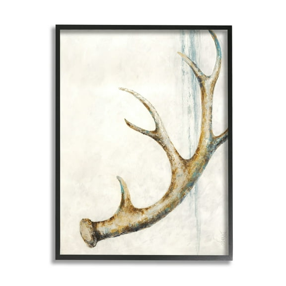 Stupell Industries Abstract Deer Antler Design Blue Accents Painting Framed Wall Art, 11 x 14, Design by Dina D'Argo