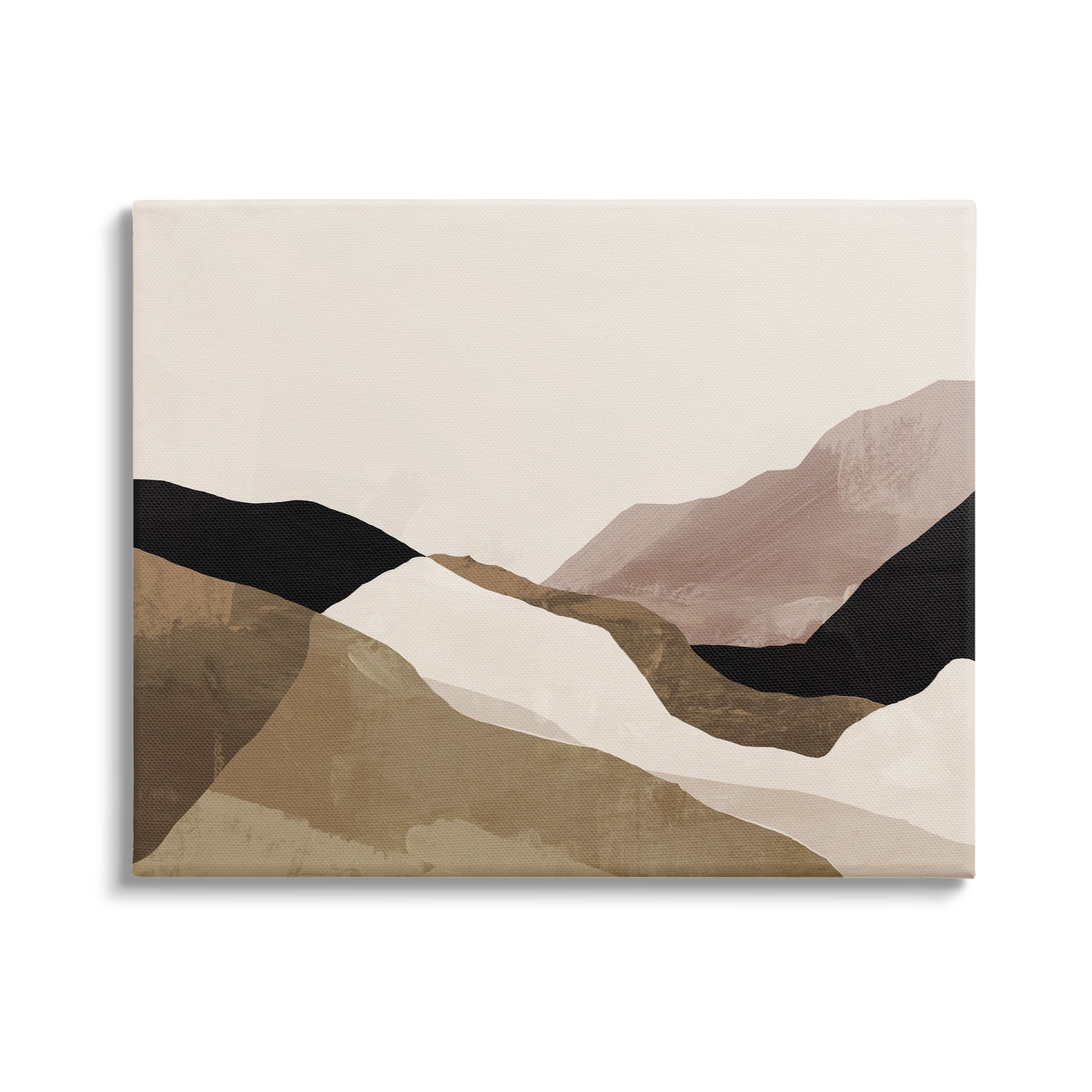 20" x 16" Beige and Brown Abstract Canvas Wall Art