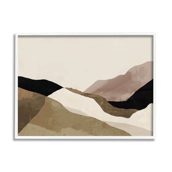 Stupell Industries Abstract Desert Dunes Collage Abstract Painting White Framed Art Print Wall Art, 30 x 24