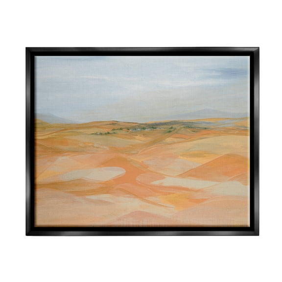 Stupell Industries Abstract Desert Dunes Nature Painting Black Floater Framed Art Print Wall Art, 21 x 17