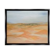 Stupell Industries Abstract Desert Dunes Nature Painting Black Floater Framed Art Print Wall Art, 21 x 17