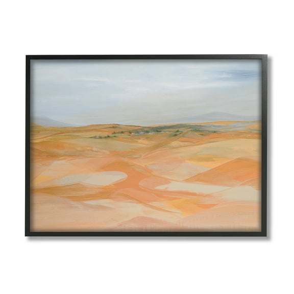 Stupell Industries Abstract Desert Dunes Nature Painting Black Framed Art Print Wall Art, 14 x 11