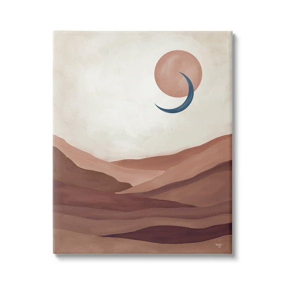 Stupell Industries Abstract Desert Dunes Sun Moon Overlapping Shapes Painting Gallery Wrapped Canvas Print Wall Art, Design by Mollie B.