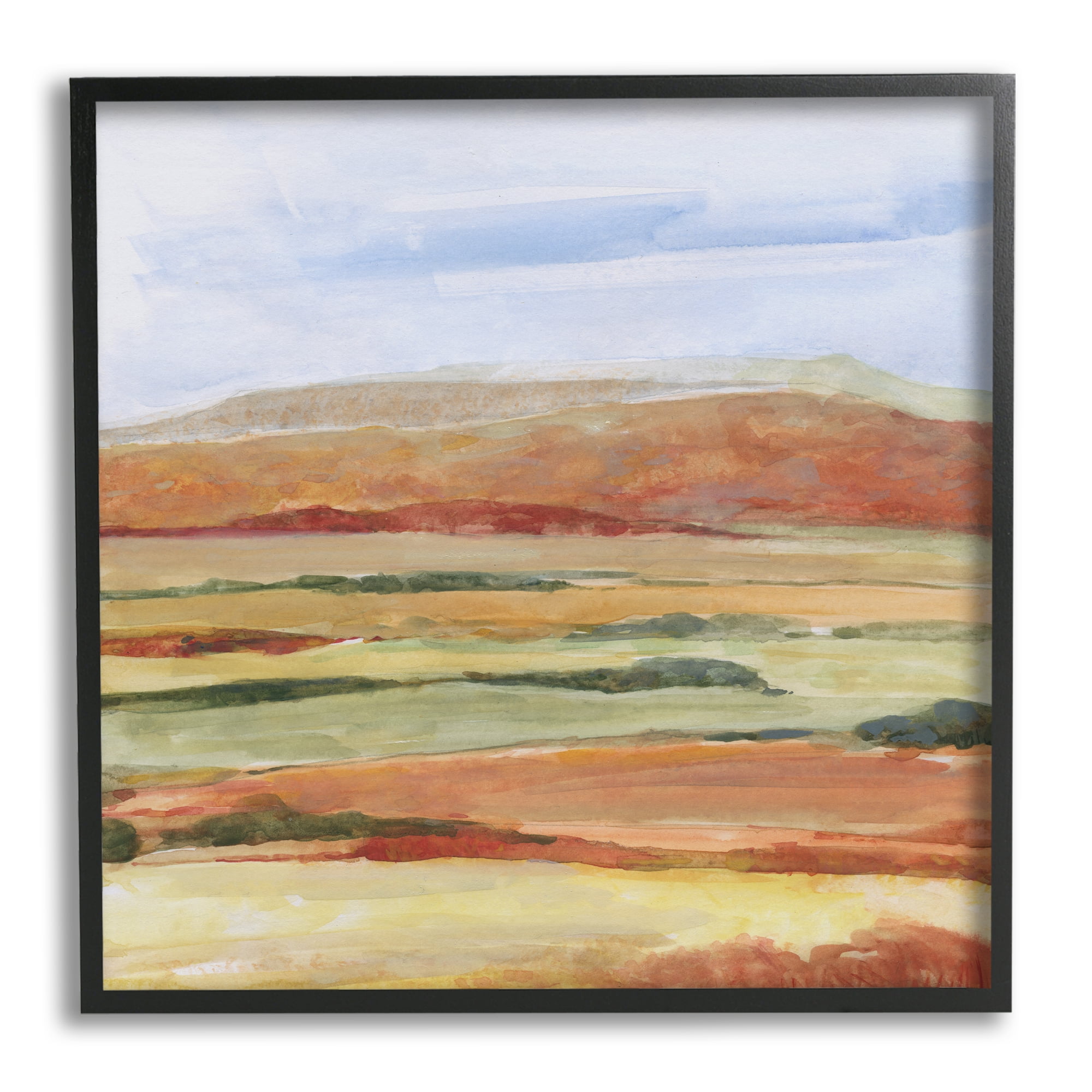 Stupell Industries Abstract Desert Landscape Abstract Painting Black Framed Art Print Wall Art, 24 x 24