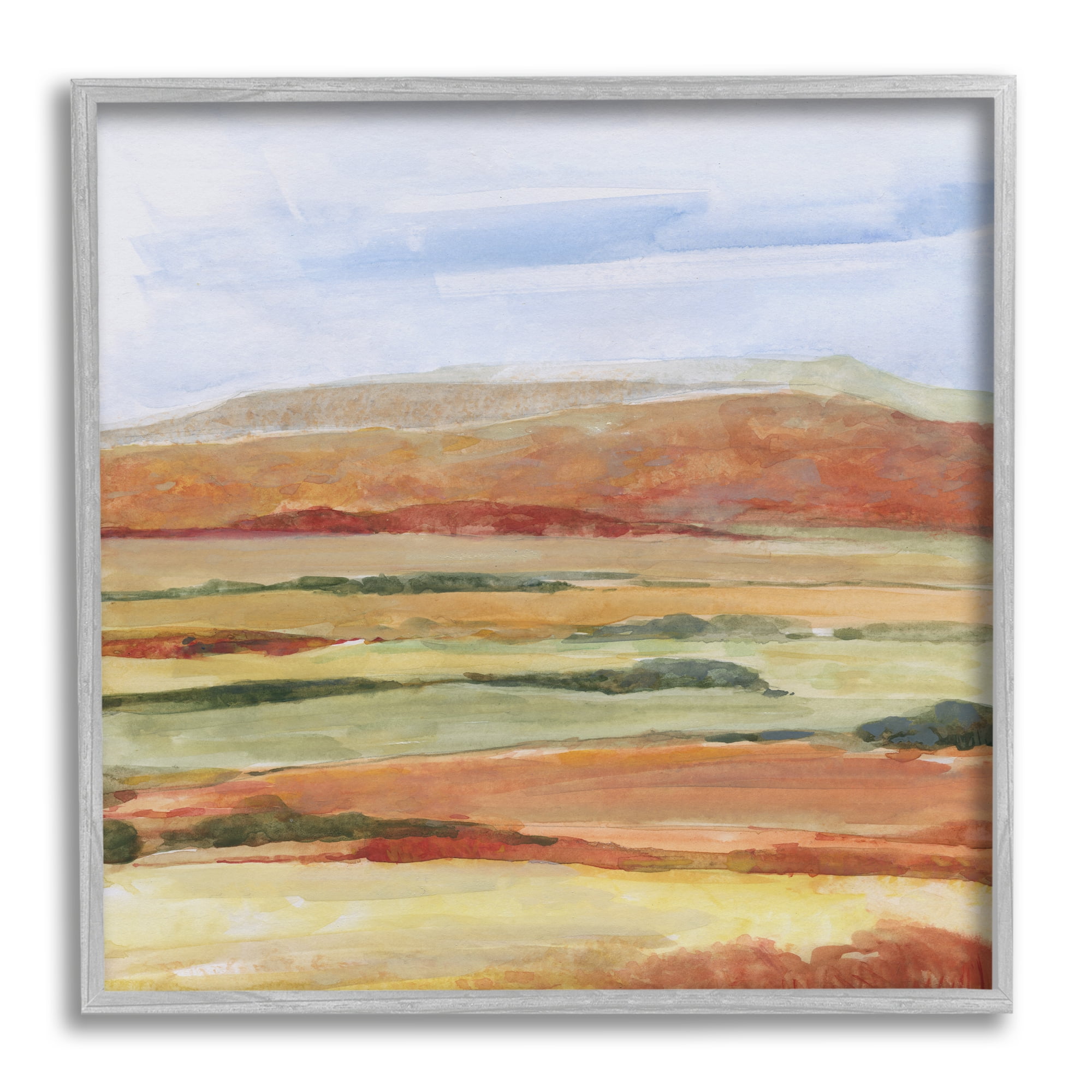 Stupell Industries Abstract Desert Landscape Abstract Painting Gray Framed Art Print Wall Art, 17 x 17
