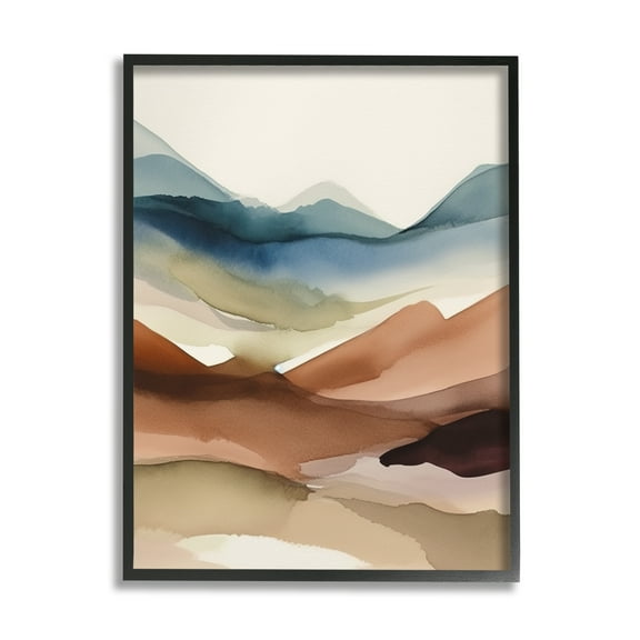 Stupell Industries Abstract Desert Landscape Landscape Painting Black Framed Art Print Wall Art, 11 x 14