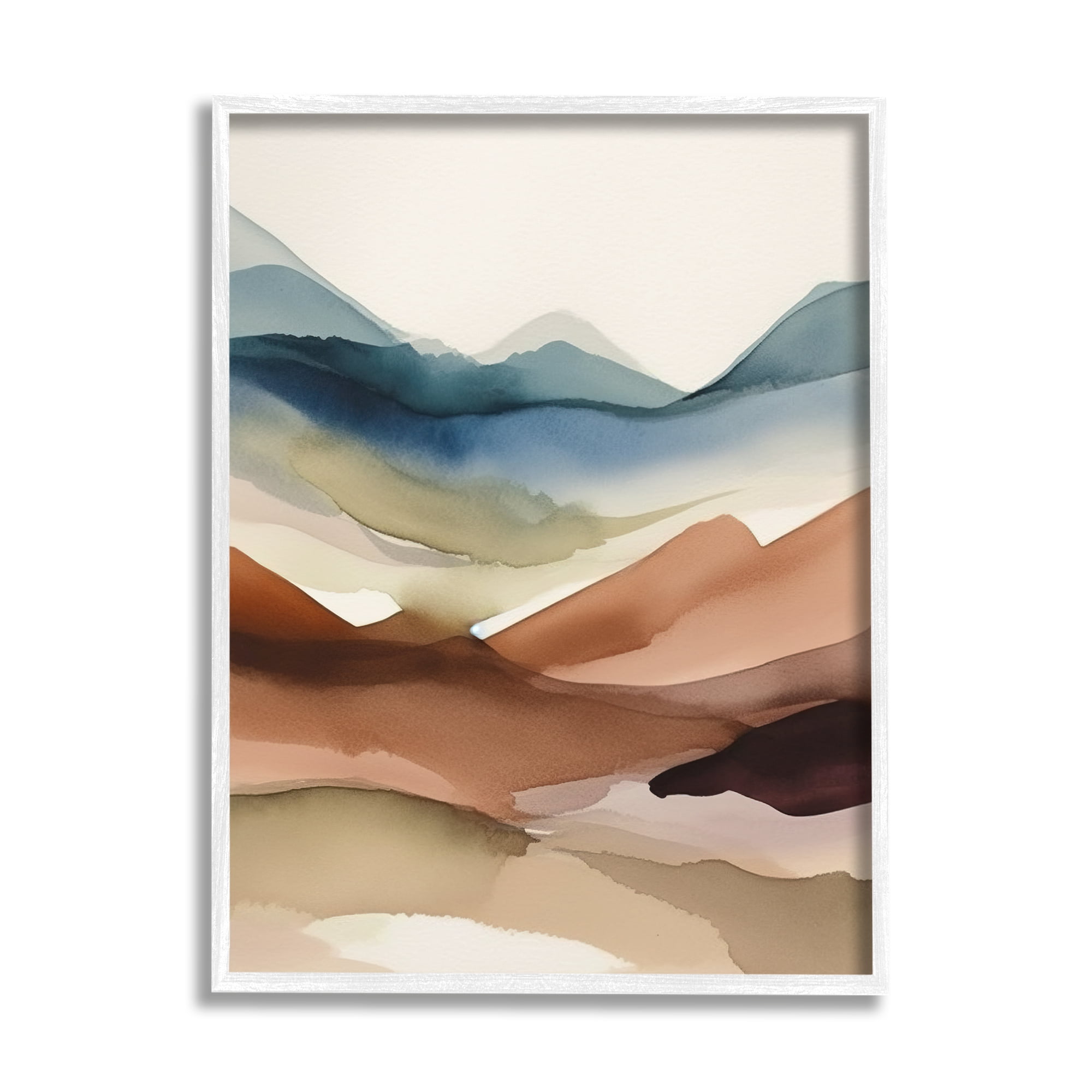 Stupell Industries Abstract Desert Landscape Landscape Painting White Framed Art Print Wall Art, 24 x 30