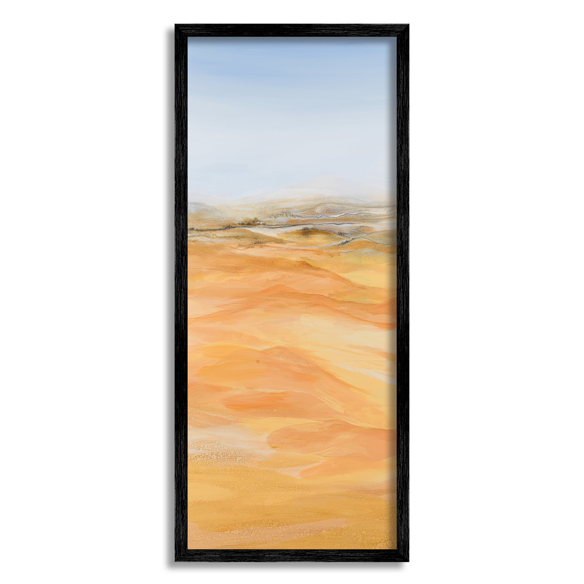 Stupell Industries Abstract Desert Landscape Nature Painting Black Framed Art Print Wall Art, 13 x 30