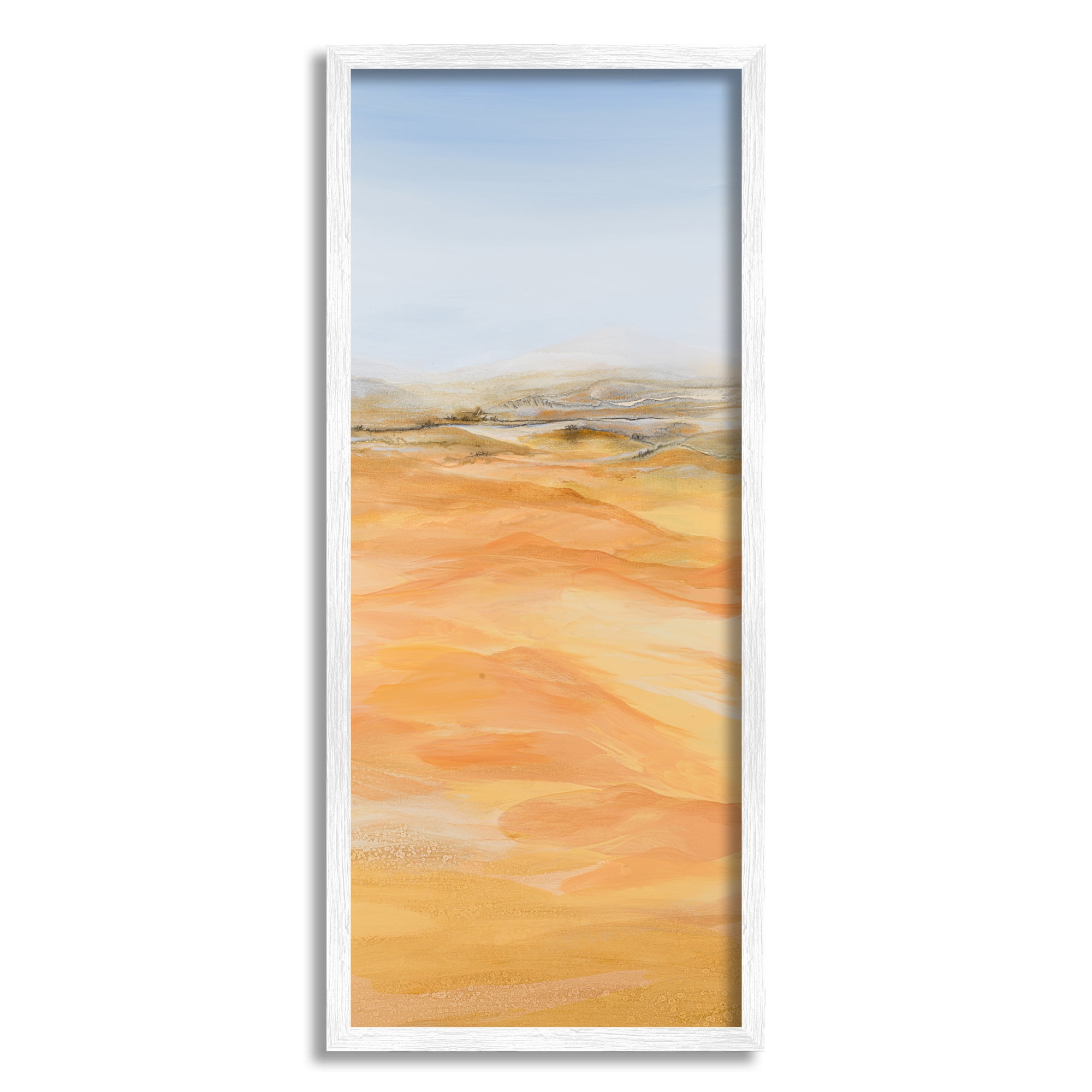 Stupell Industries Abstract Desert Landscape Nature Painting White Framed Art Print Wall Art, 10 x 24