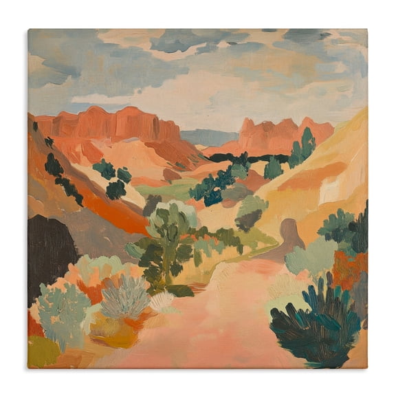 Stupell Industries Abstract Desert Scene Canvas Wall Art design by Petal Prints Design, 17 x 17