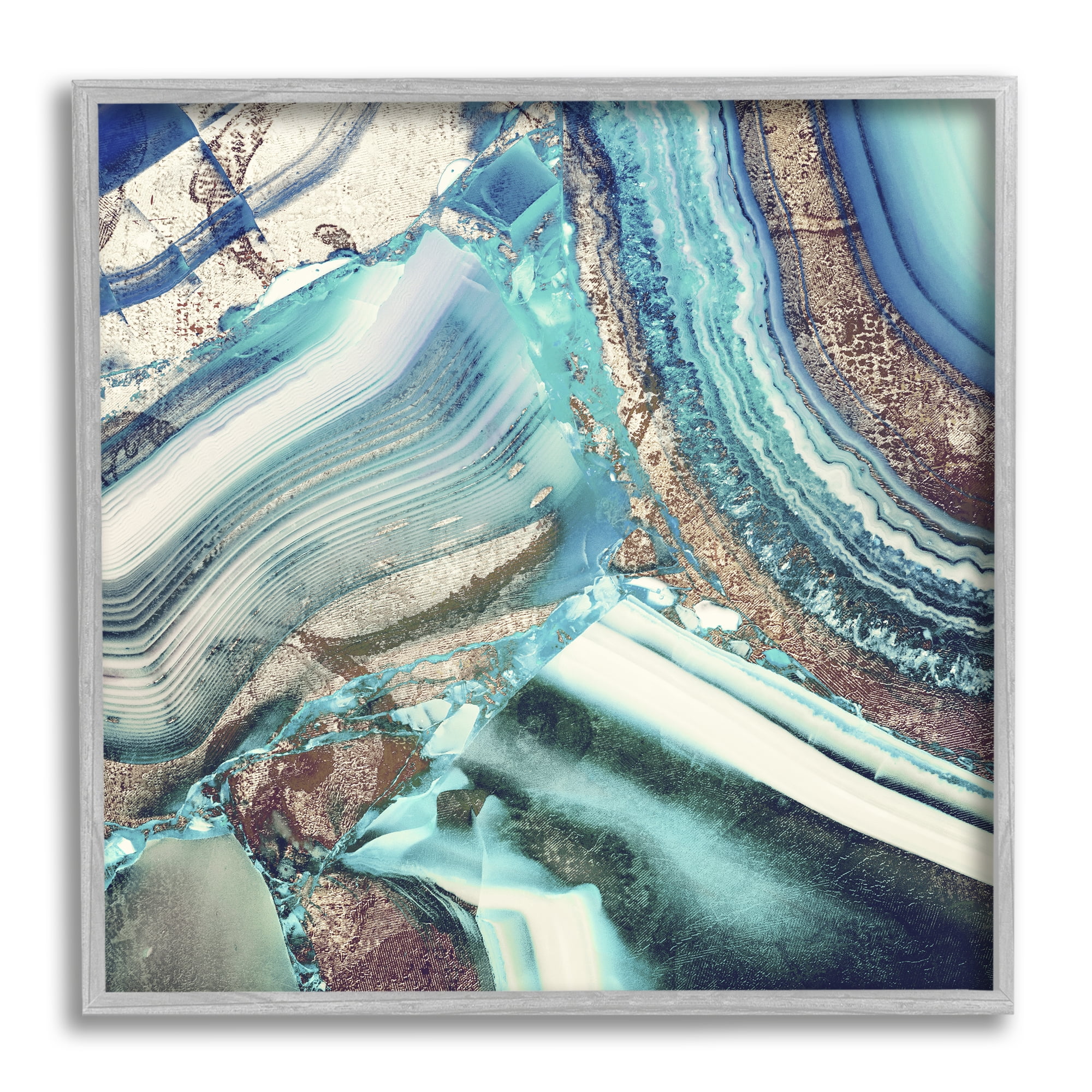 Stupell Industries Abstract Detailed Blue Turquoise Agate Geode Rock Design , 12 x 12, Design by Mindy Sommers