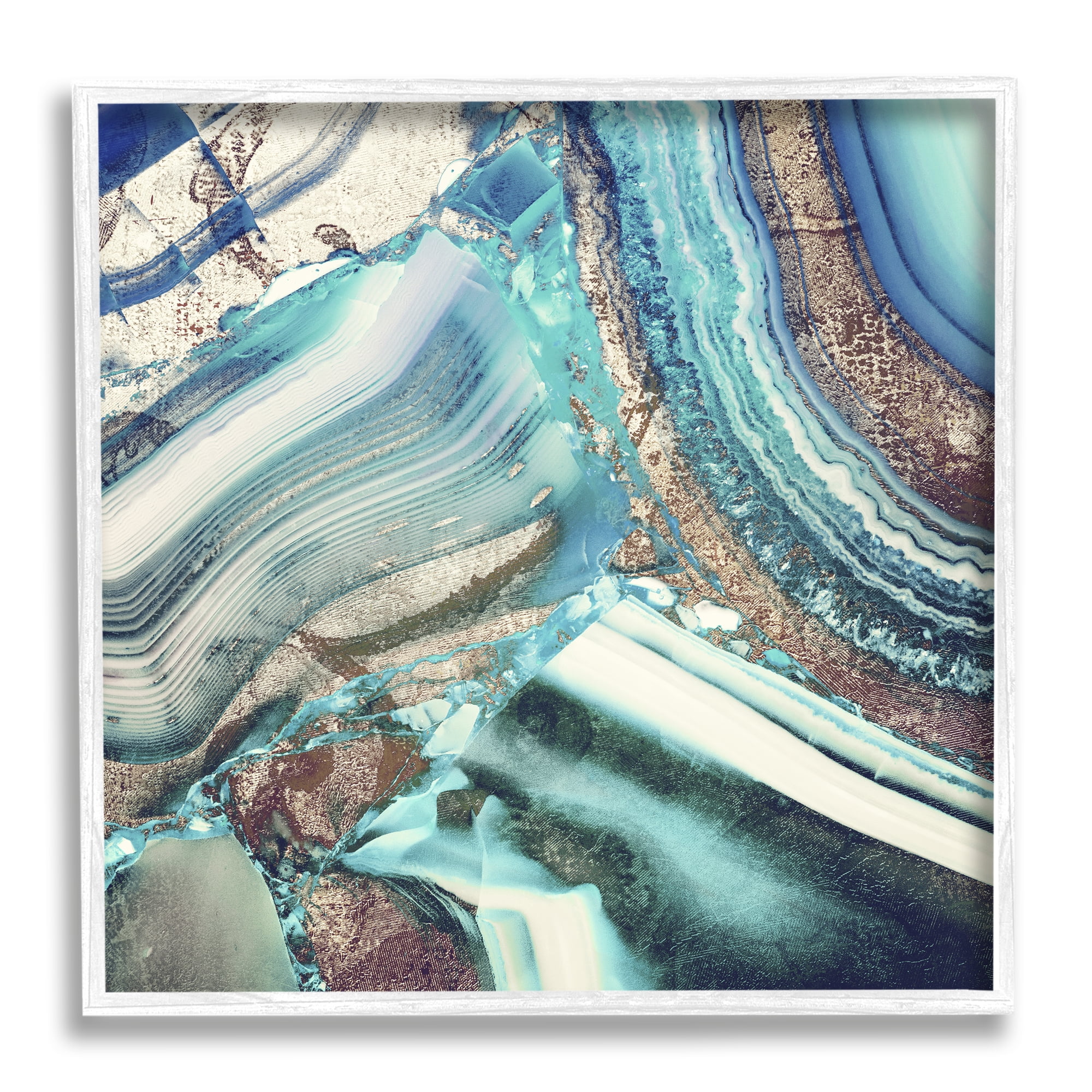Stupell Industries Abstract Detailed Blue Turquoise Agate Geode Rock Design , 12 x 12, Design by Mindy Sommers