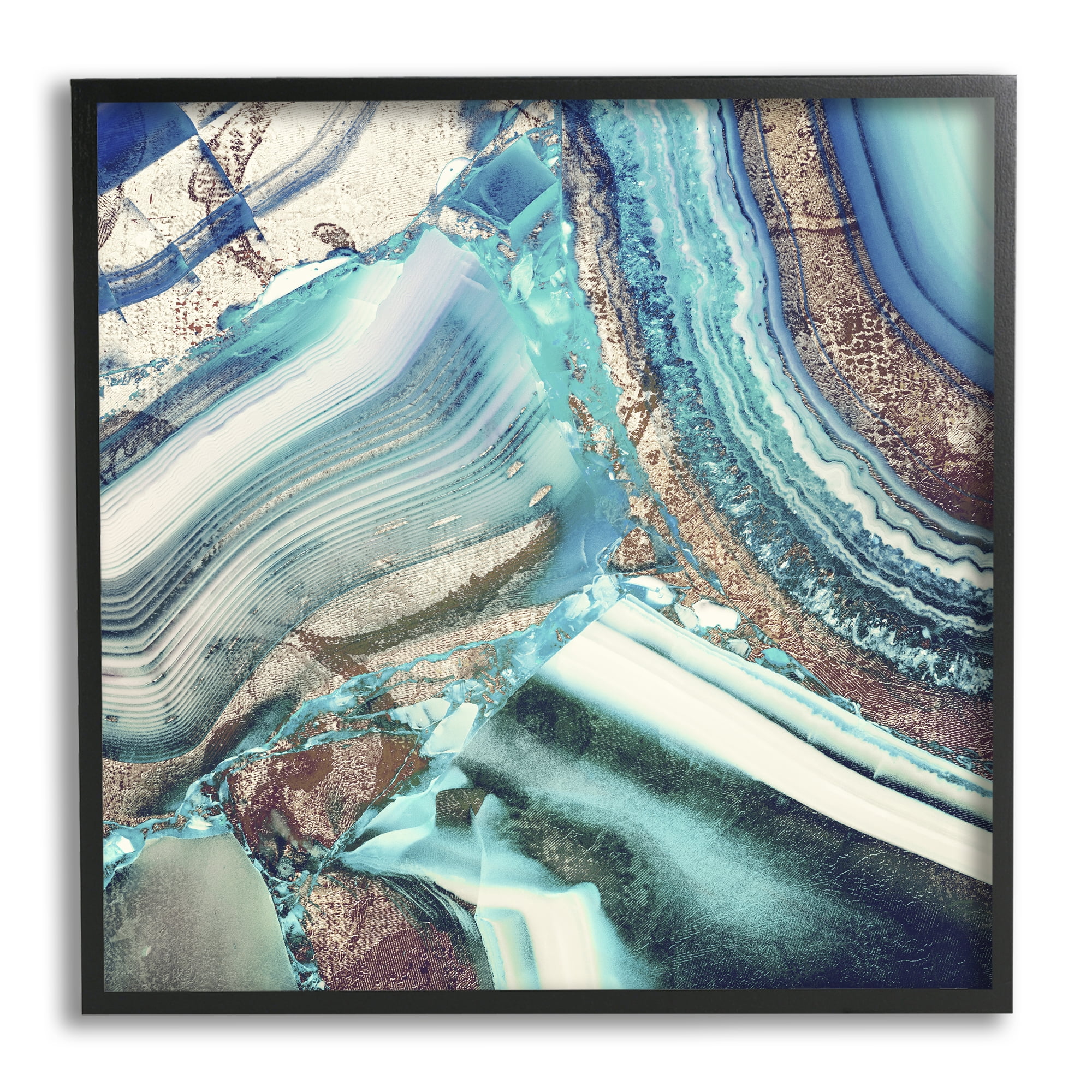 Stupell Industries Abstract Detailed Blue Turquoise Agate Geode Rock Design , 17 x 30, Design by Mindy Sommers