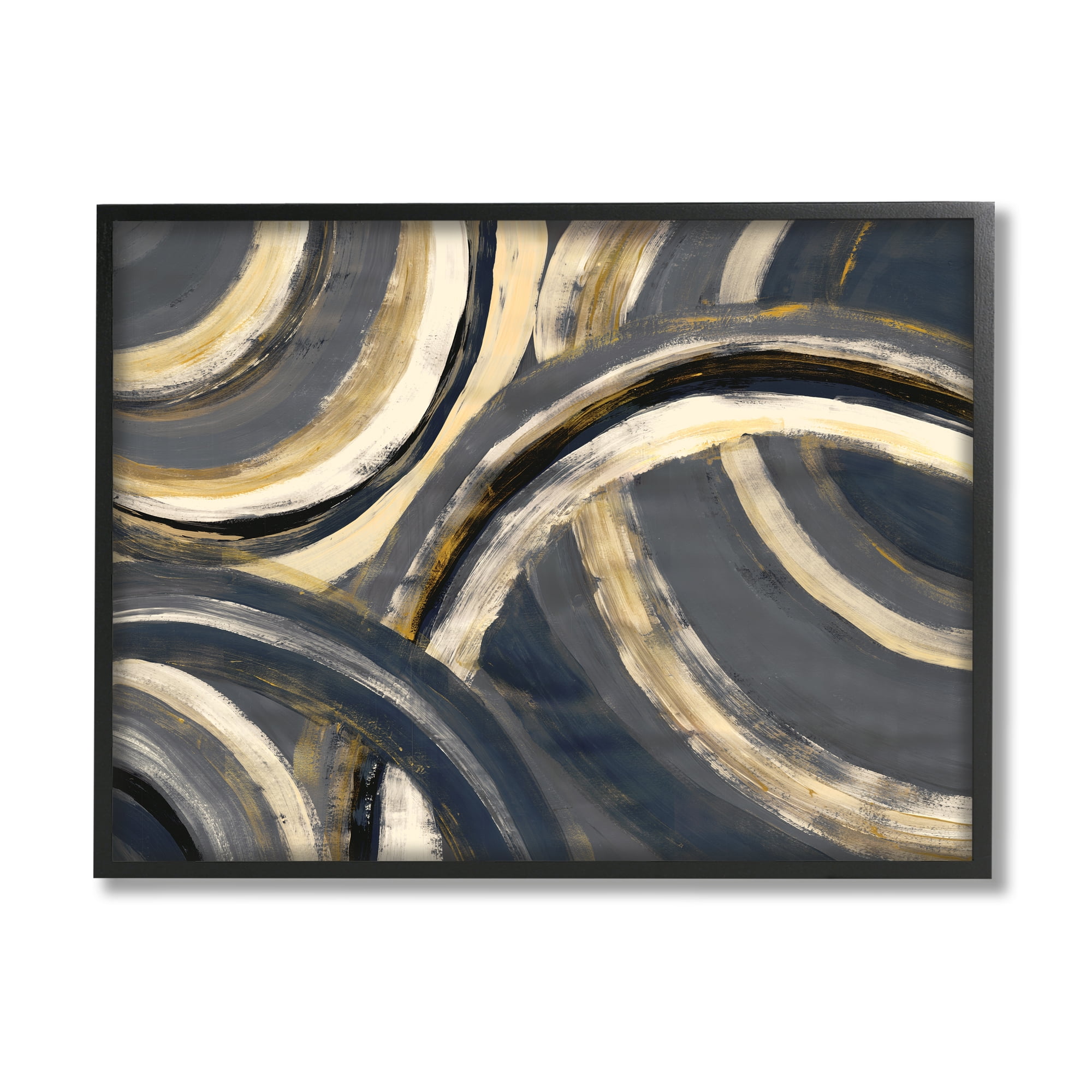 Stupell Industries Abstract Developing Rings Grey Gold Encasing Arches, 11 x 14, Designed by Doris Charest