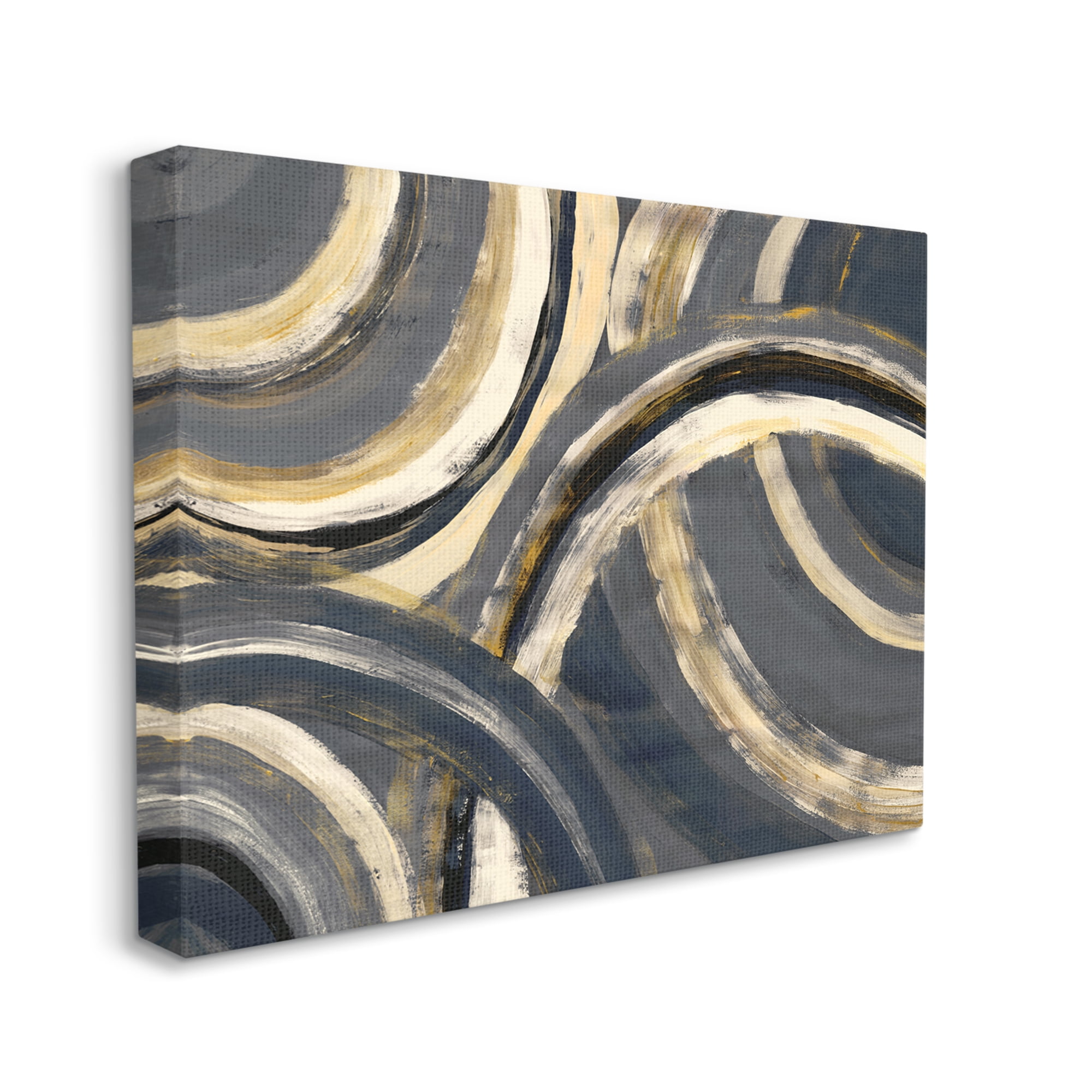 Stupell Industries Abstract Developing Rings Grey Gold Encasing Arches, 30 x 40, Designed by Doris Charest