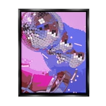 Stupell Industries Abstract Disco & Shoes Abstract Painting Black Floater Framed Canvas Art Print Wall Art, 17 x 21