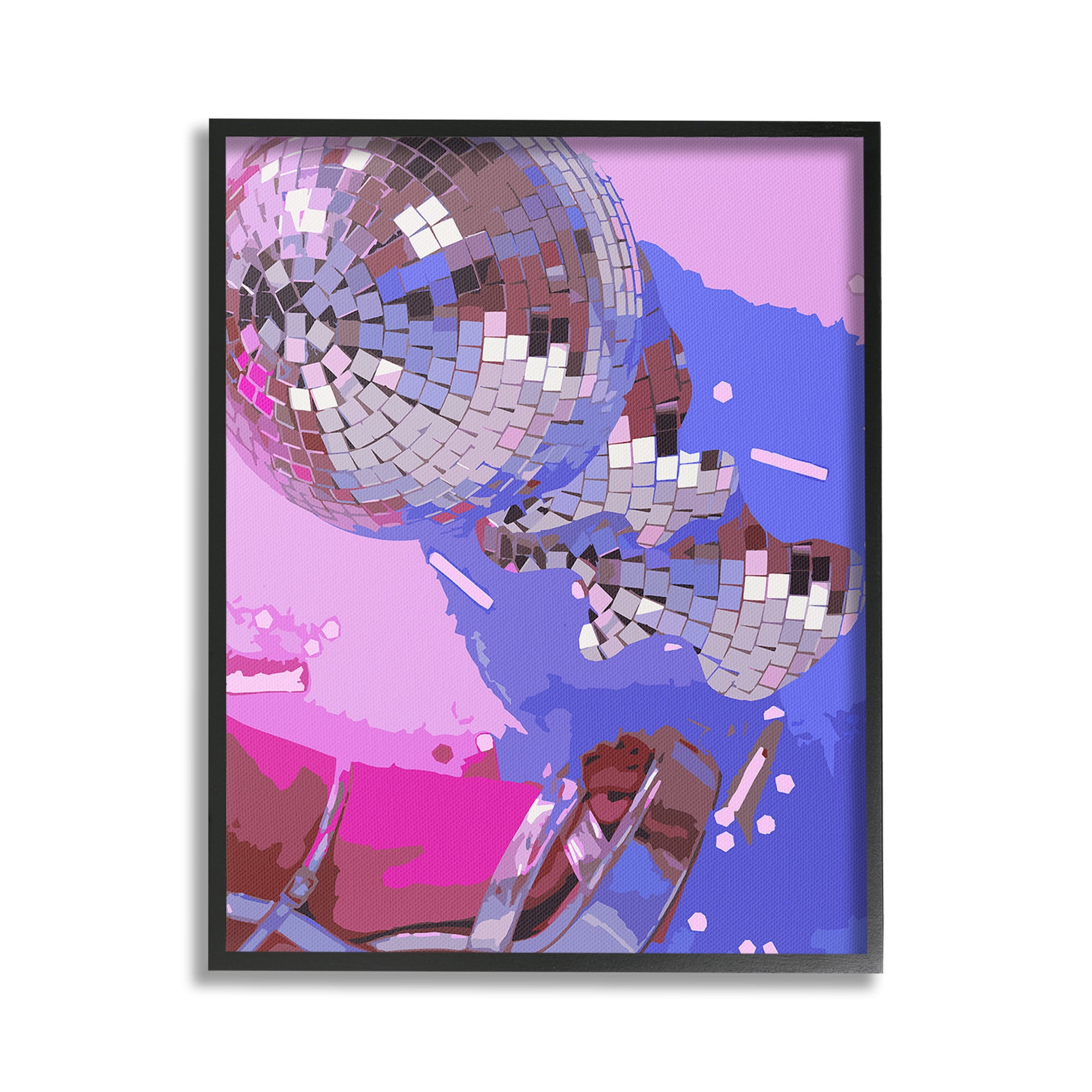 Stupell Industries Abstract Disco & Shoes Abstract Painting Black Framed Art Print Wall Art, 24 x 30