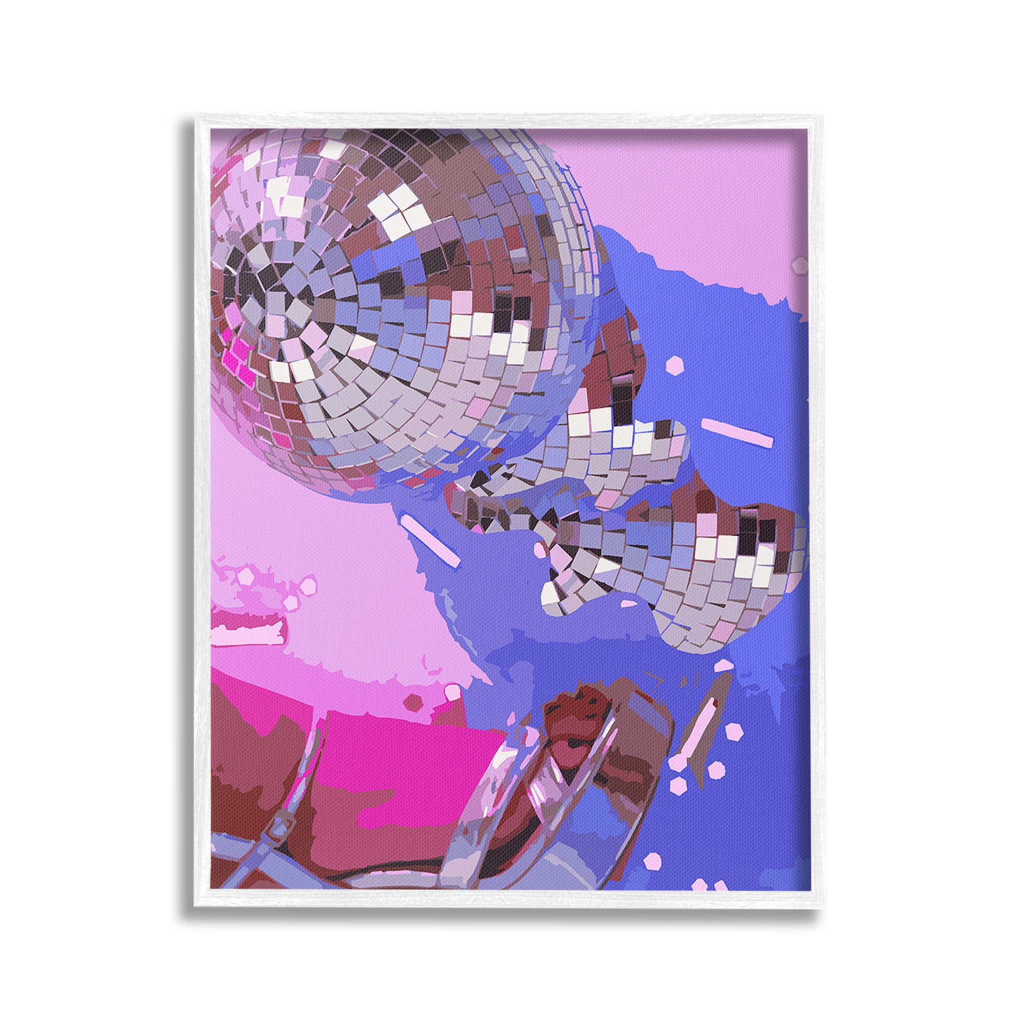 Stupell Industries Abstract Disco & Shoes Abstract Painting White Framed Art Print Wall Art, 16 x 20