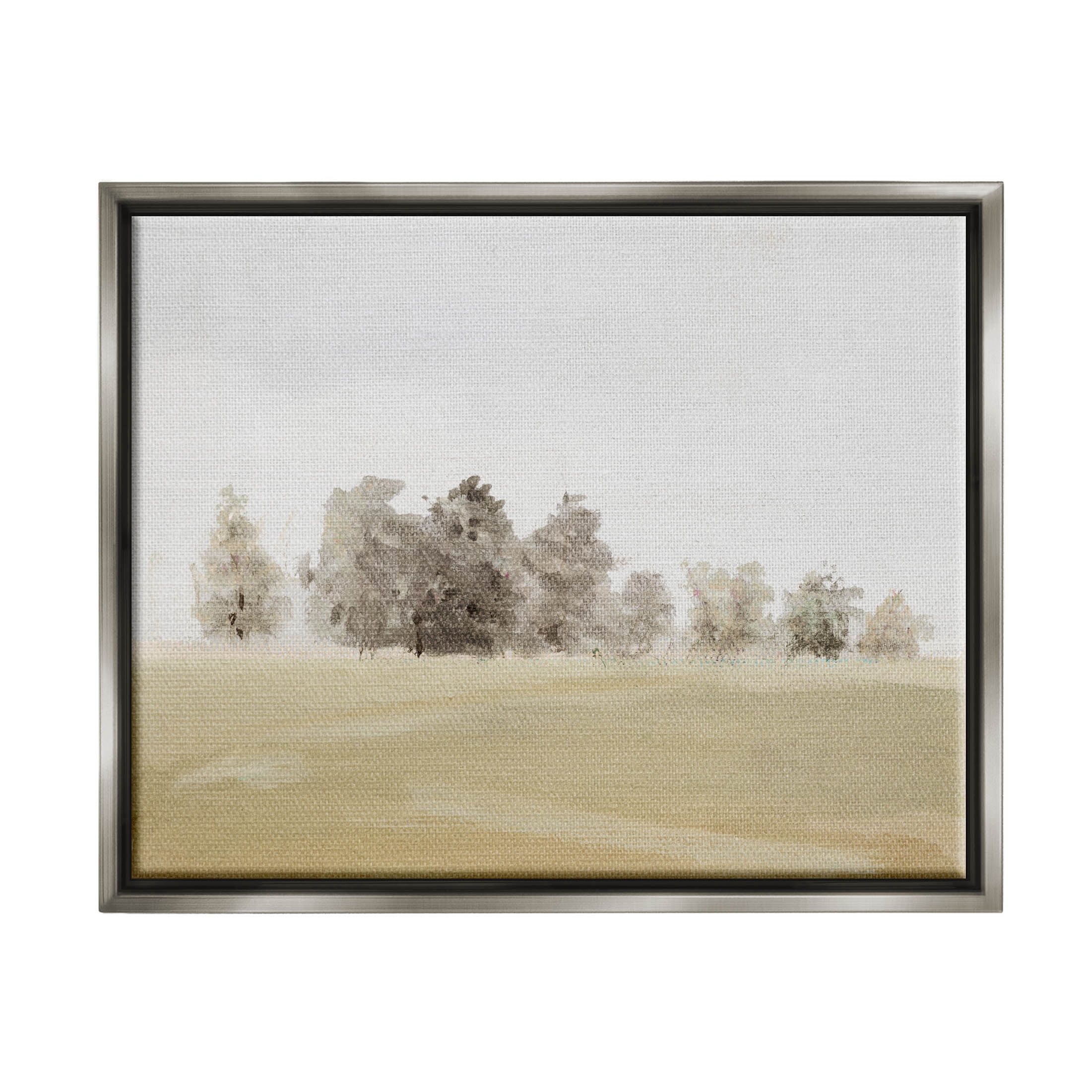 Stupell Industries Abstract Distant Foggy Trees Painting Luster Gray Floating Framed Canvas Print Wall Art, Design by Lanie Loreth