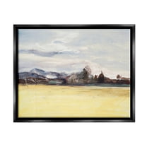 Stupell Industries Abstract Distant House Scenery Painting Jet Black Floating Framed Canvas Print Wall Art, Design by Stacy Pollard