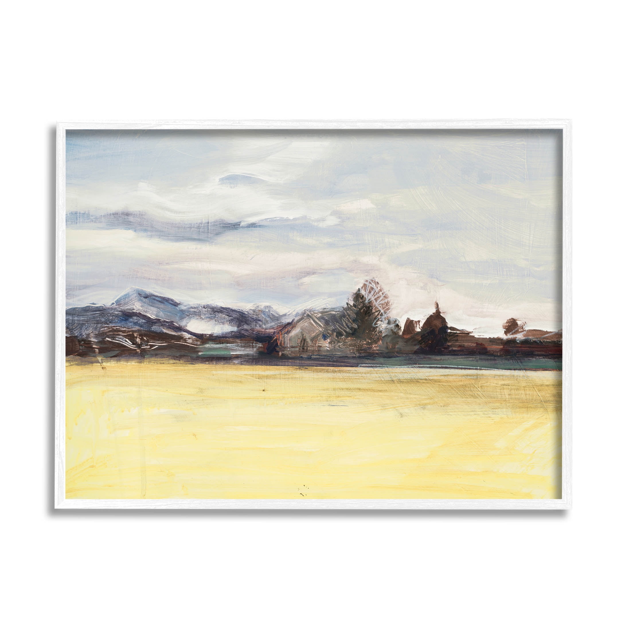 Stupell Industries Abstract Distant House Scenery Painting White Framed Art Print Wall Art, Design by Stacy Pollard