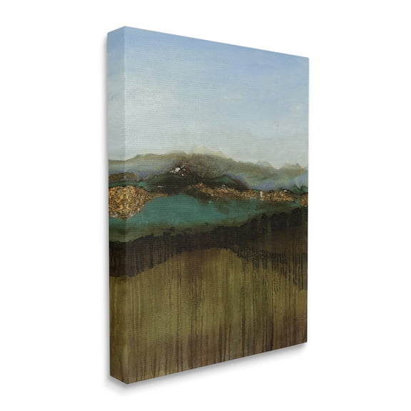 Stupell Industries Abstract Distant Mountain Range Landscape Blue Sky,16 x 20,Designed by Ruth Fromstein