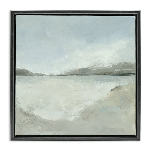 Stupell Industries Abstract Distressed Beach Landscape & Nature Painting Black Floater Framed Canvas Art Print Wall Art, 18 x 18