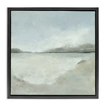 Stupell Industries Abstract Distressed Beach Landscape & Nature Painting Black Floater Framed Canvas Art Print Wall Art, 18 x 18