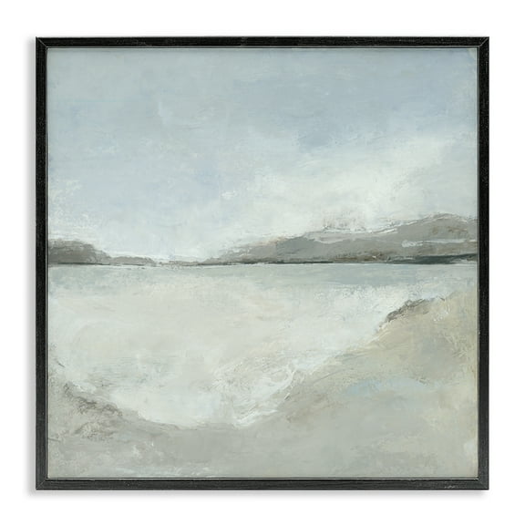 Stupell Industries Abstract Distressed Beach Landscape & Nature Painting Black Framed Art Print Wall Art, 12 x 12