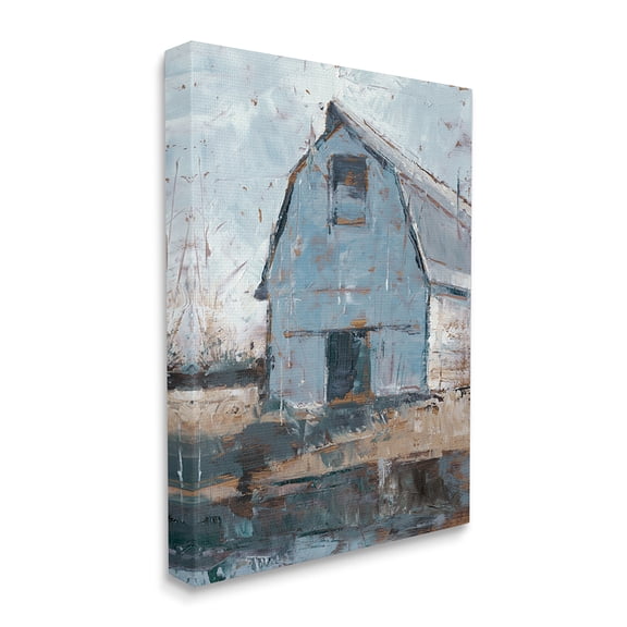 Stupell Industries Abstract Distressed White Barn Farm Architecture Canvas Wall Art by Ethan Harper