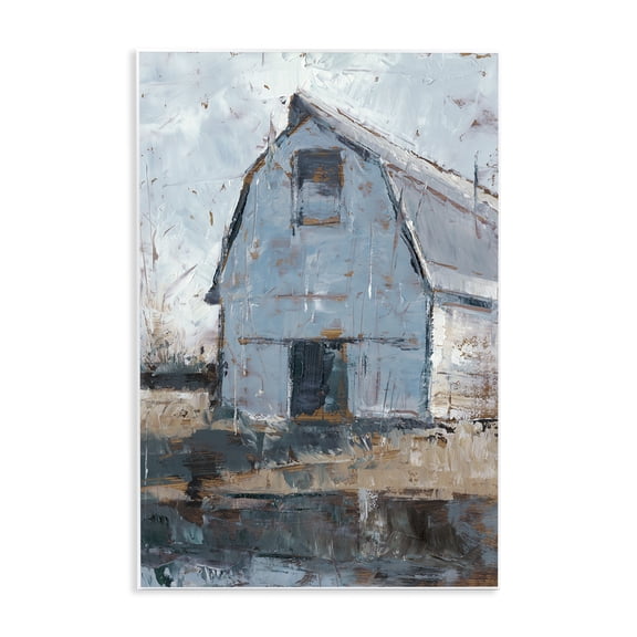 Stupell Industries Farmhouse Abstract Distressed White Barn Wall Plaque Art, 13 x 19, by Ethan Harper