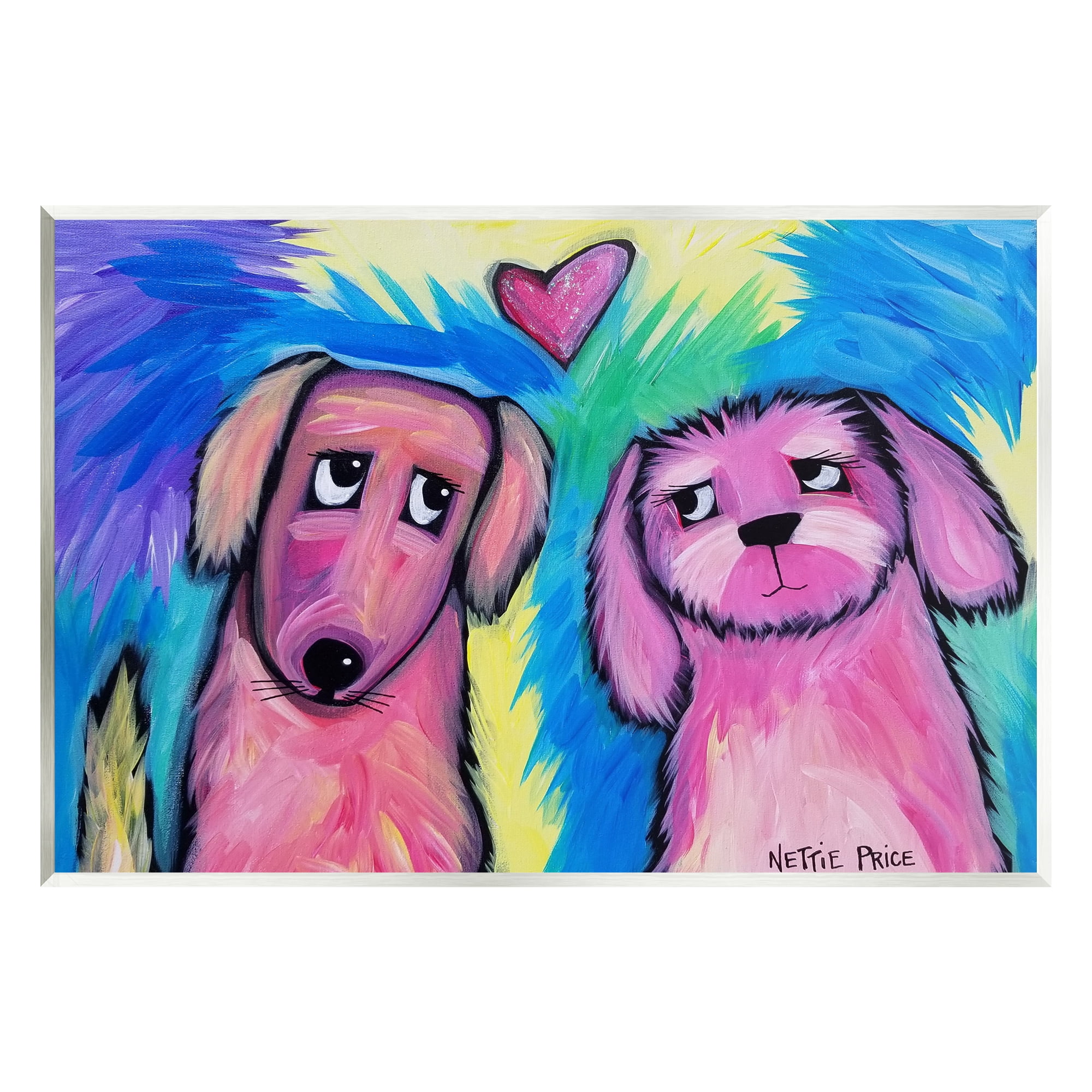 Stupell Industries Abstract Dog Friends Animals & Insects Painting Unframed Art Print Wall Art, 19 x 13