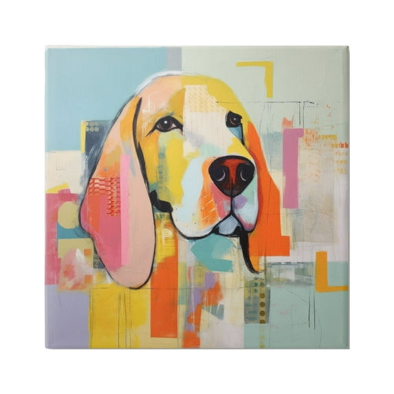 Stupell Industries Abstract Dog Portrait Animals & Insects Painting Gallery Wrapped Canvas Art Print Wall Art, 24 x 24