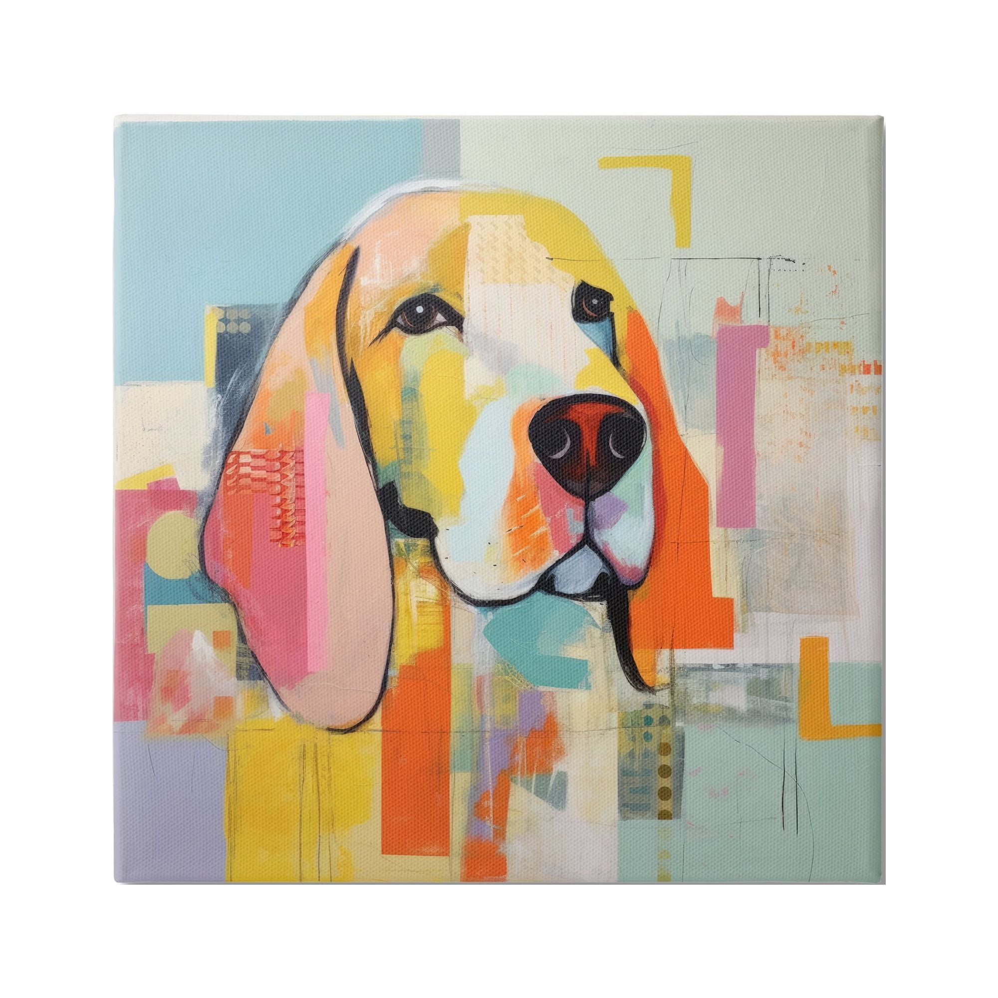 Stupell Industries Abstract Dog Portrait Animals & Insects Painting Gallery Wrapped Canvas Art Print Wall Art, 30 x 30