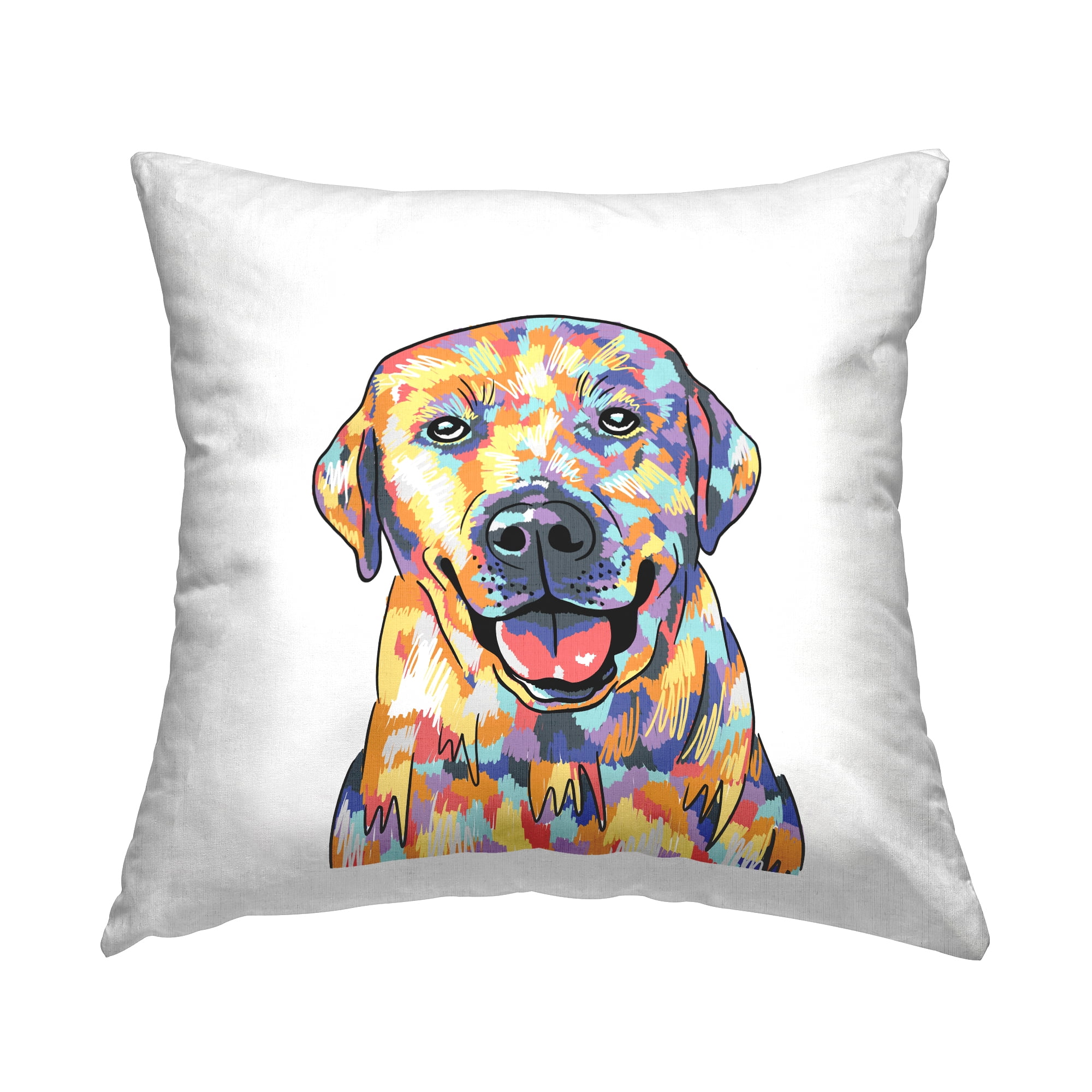 Stupell Industries Abstract Dog Portrait Square Decorative Printed Throw Pillow, 18 x 18