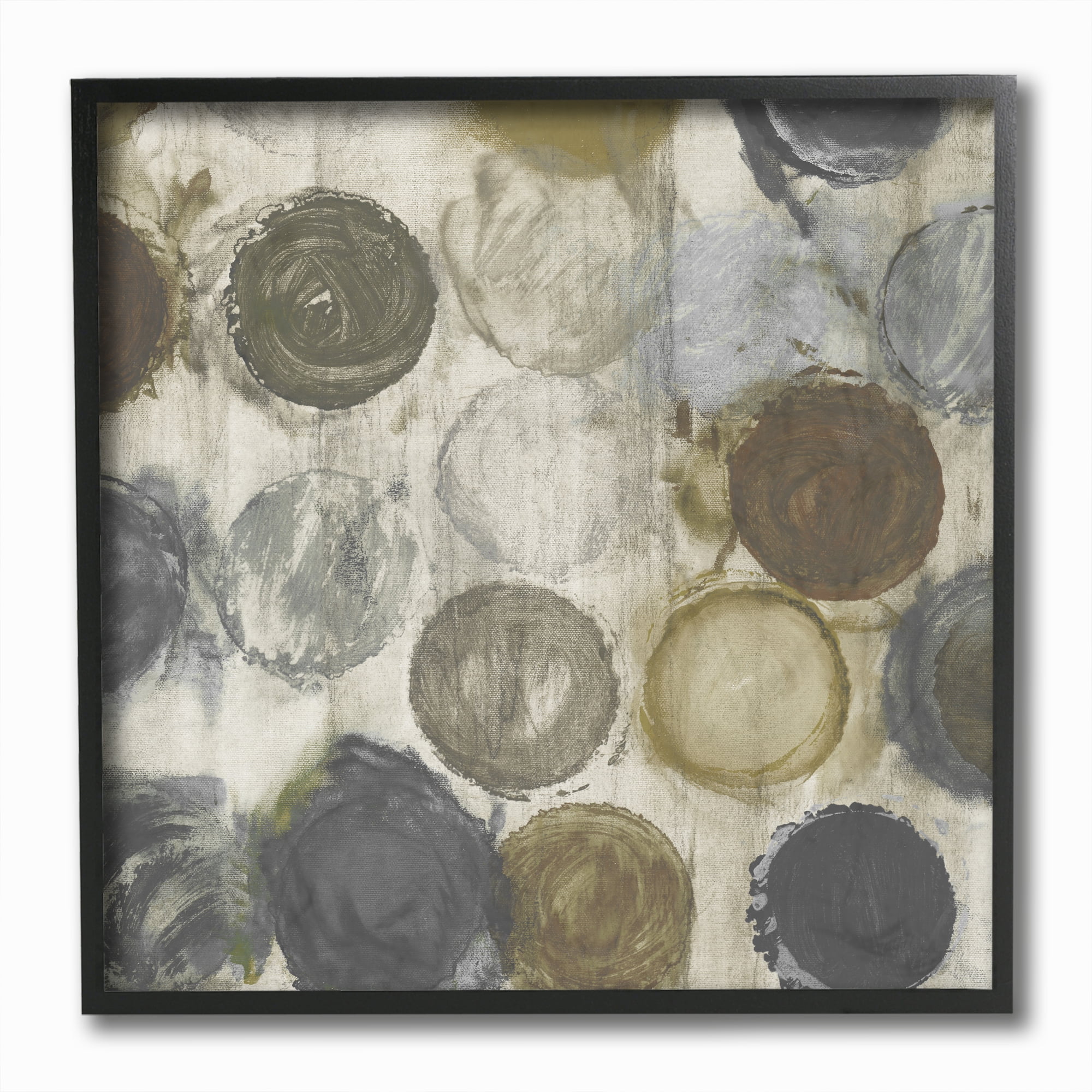 Stupell Industries Abstract Dots Textured White Neutral Painting Framed Wall Art by Third and Wall