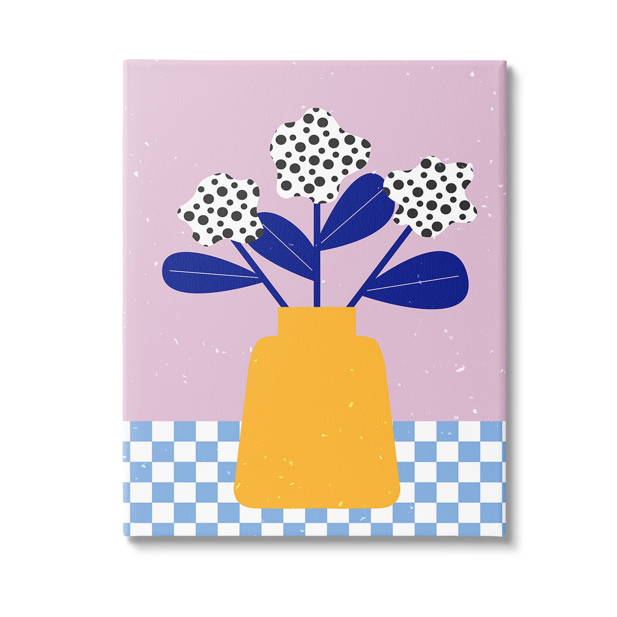 Stupell Industries Abstract Dotted Flowers Botanical & Floral Painting Gallery Wrapped Canvas Art Print Wall Art, 16 x 20