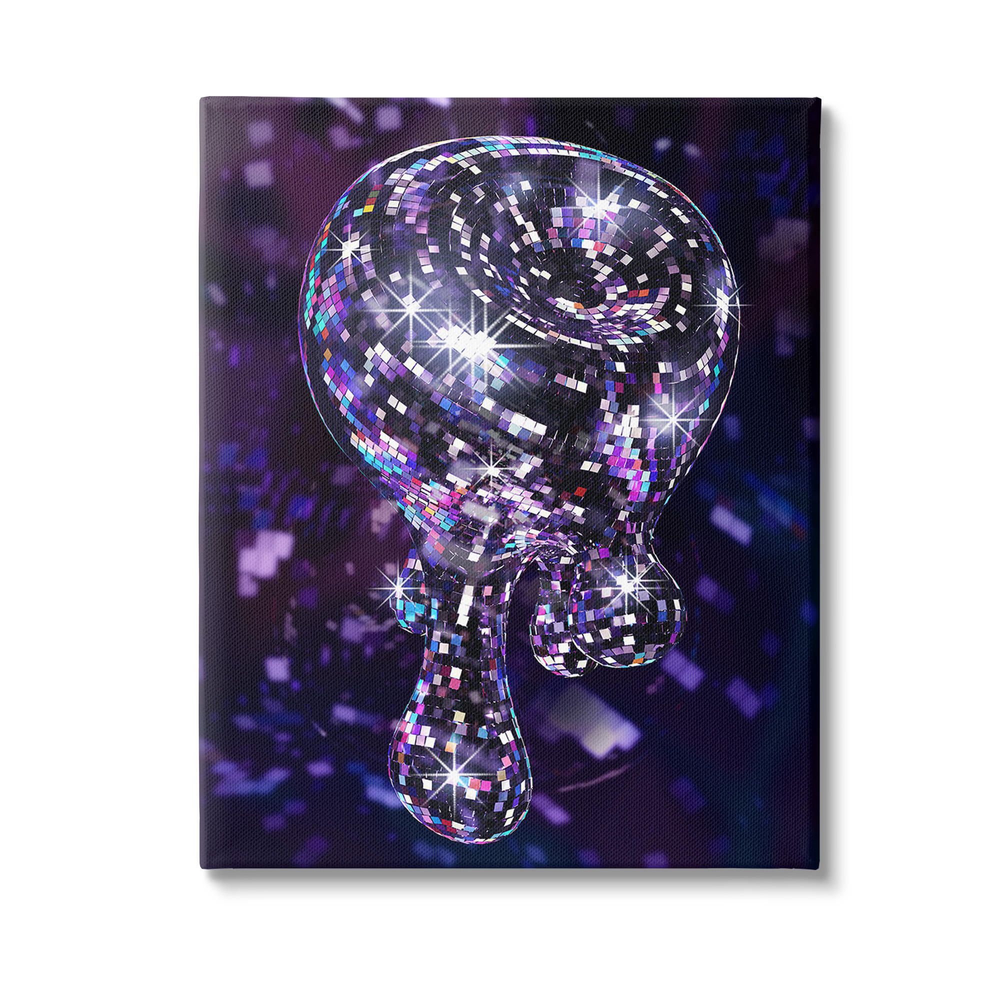 Stupell Industries Abstract Dripping Disco Abstract Painting Gallery Wrapped Canvas Art Print Wall Art, 30 x 40