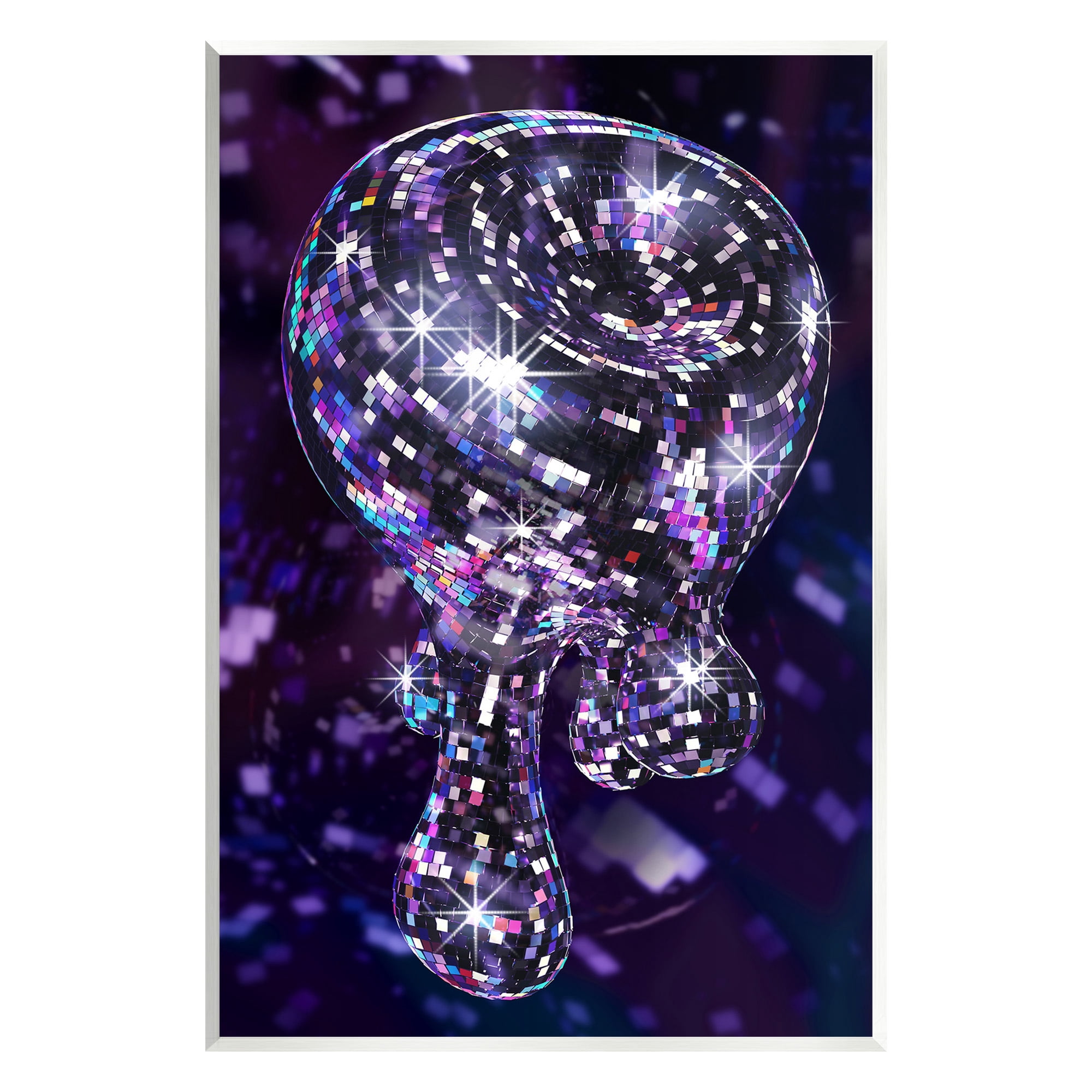 Stupell Industries Abstract Dripping Disco Abstract Painting Unframed Art Print Wall Art, 13 x 19