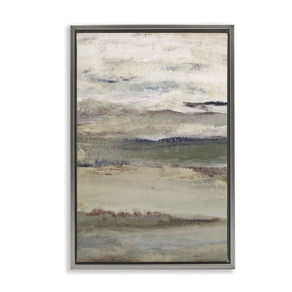 Stupell Industries Contemporary Abstract Earth's Layers Gray Floating Frame Canvas Art, 17 x 25, by Lanie Loreth