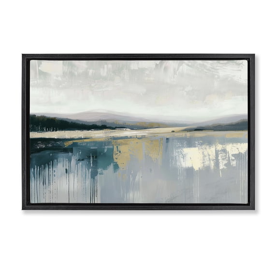 Stupell Industries Abstract Emerald Canopy Black Framed Floater Canvas Wall Art design by Irena Orlov, 17 x 25