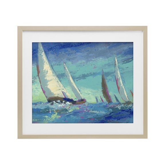 Stupell Industries Abstract Expression Regatta Birch Framed Print Under Glass, design by Beth A. Forst