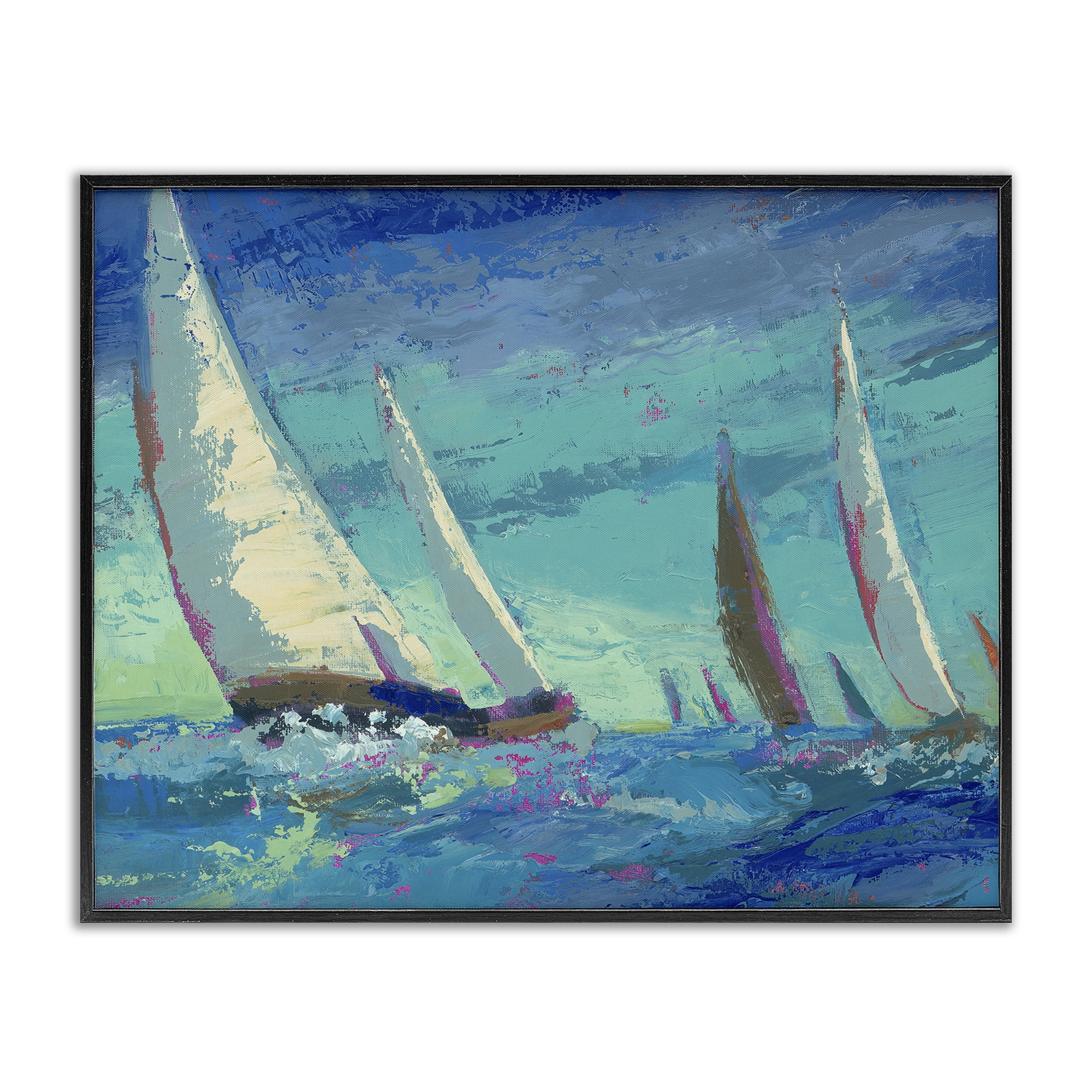 Stupell Industries Abstract Expression Regatta Black Framed Giclee Art, design by Beth A. Forst