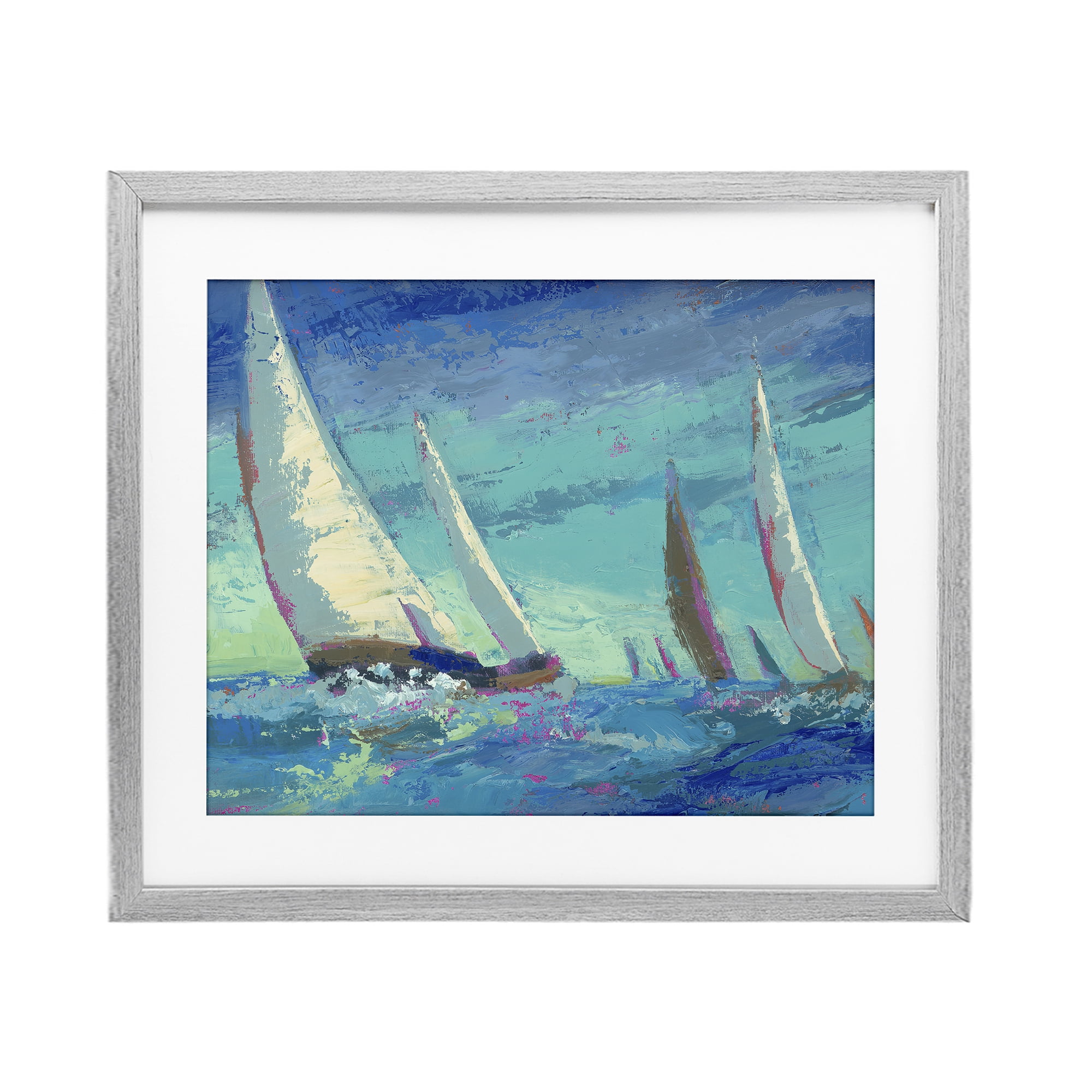 Stupell Industries Abstract Expression Regatta Gray Framed Print Under Glass, design by Beth A. Forst