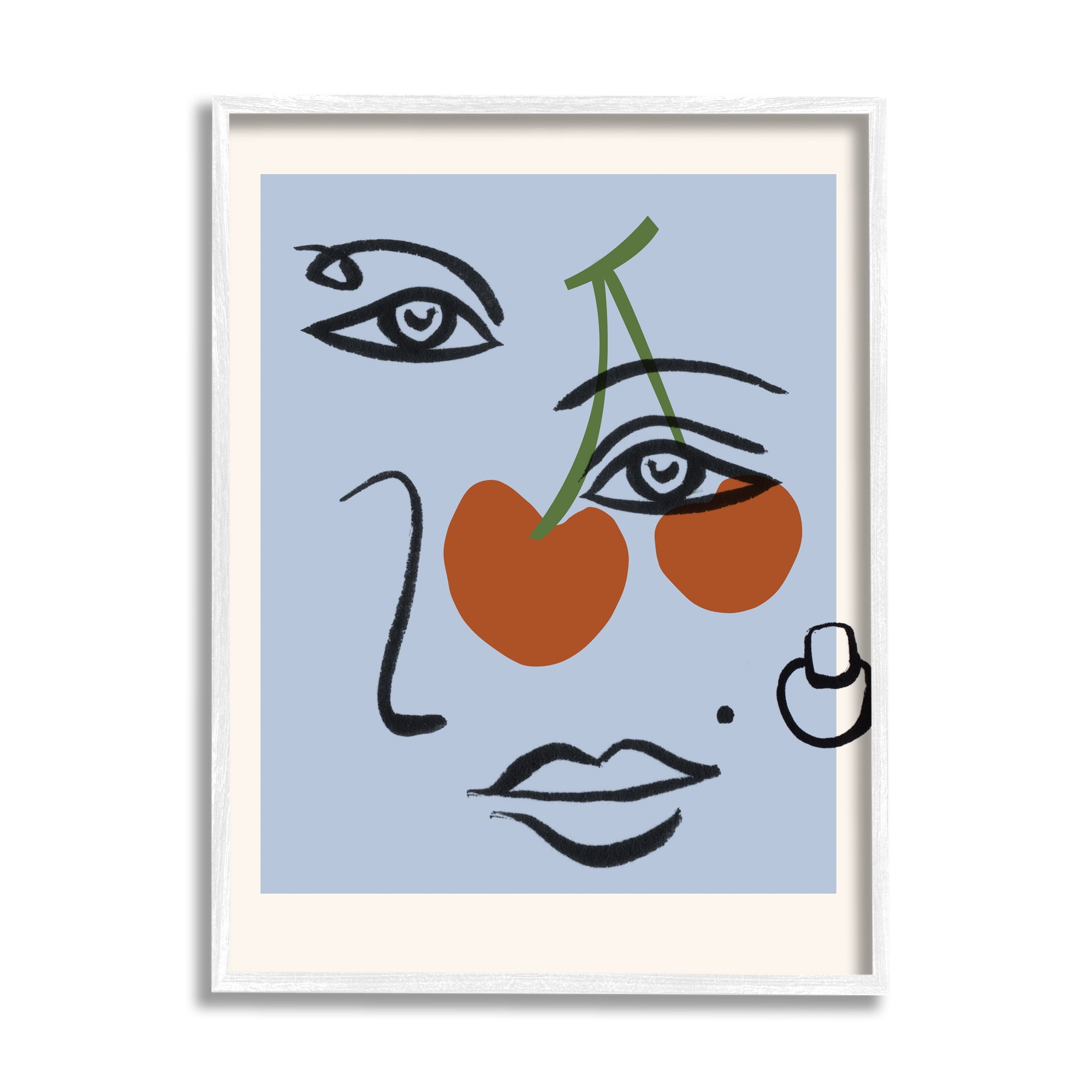 Stupell Industries Abstract Face Bold Cherries Purple Beauty Mark, 16 x 20, Designed by Melissa Wang