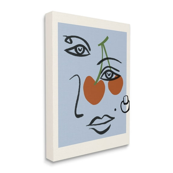 Stupell Industries Abstract Face Bold Cherries Purple Beauty Mark, 30 x 40, Designed by Melissa Wang