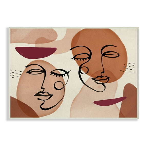 Stupell Industries Abstract Facial Features Warm Circular Shapes Wall Plaque by Ziwei Li